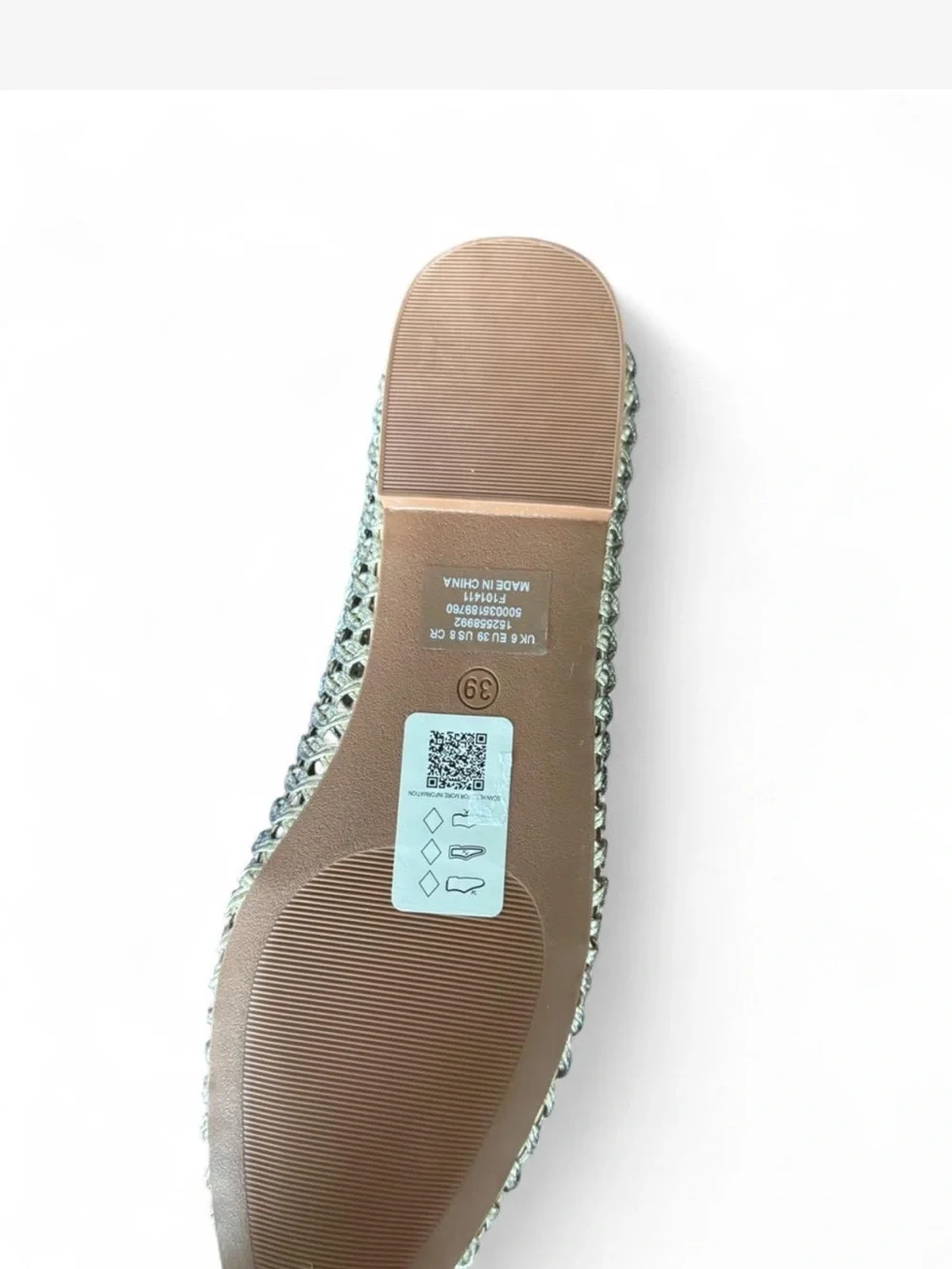 ASOS Women’s gold Woven Ballet Flats
